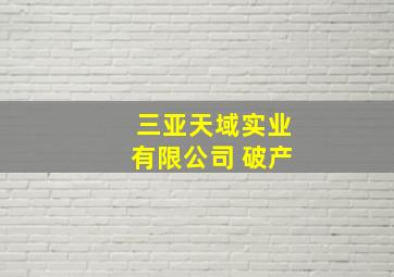 三亚天域实业有限公司 破产